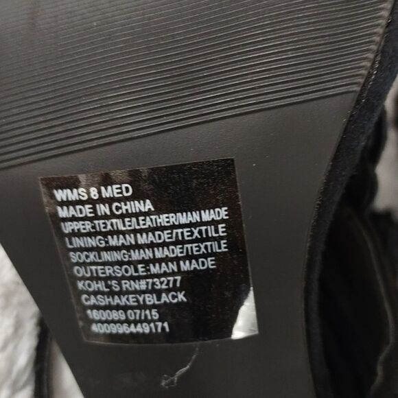 Candie's Black Suede Fringed Heeled Sandals - Picture 6 of 8